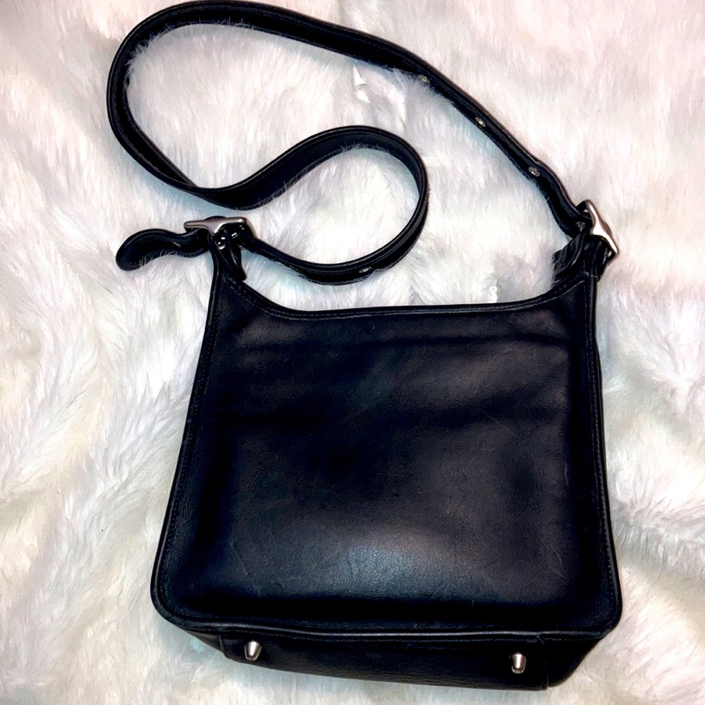 Coach black leather vintage handbag